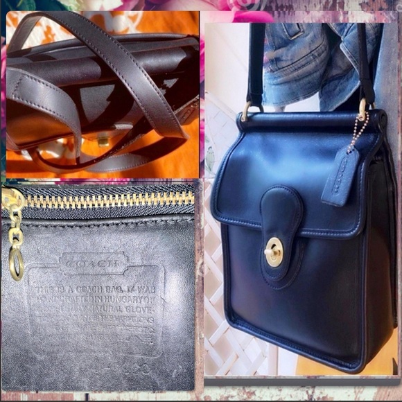 VINTAGE COACH BLACK LEATHER MURPHY BAG 9930 - Picture 14 of 17